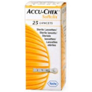 Lancette pungidito sterili accu-chek softclix da 25 pezzi per pungiture indolori e precise, ideali per monitoraggio della glicemia