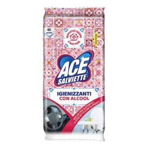 Salviette igienizzanti con alcool - 40 pezzi per pulizia e deodorazione di superfici senza risciacquo, rimuovono germi e batteri