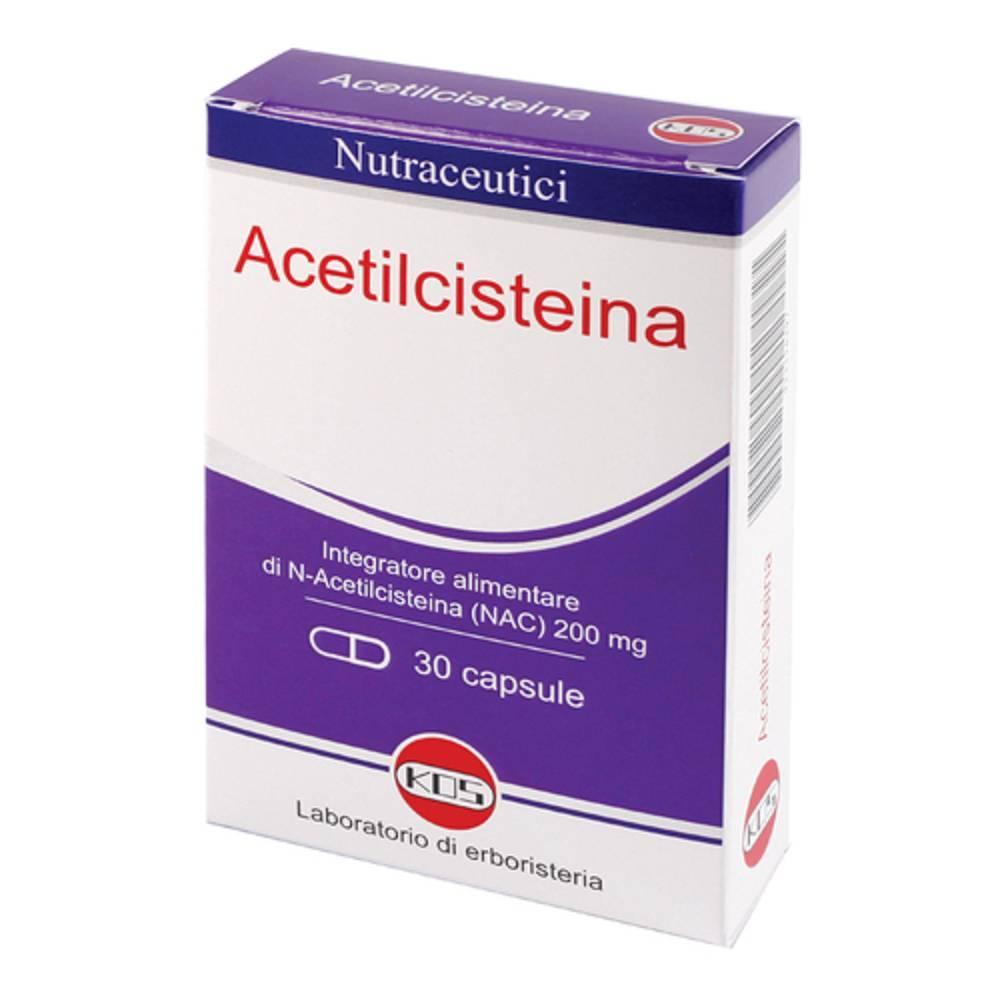 kos acetilcisteina 30 capsule - integratore alimentare per il supporto del glutatione, benessere generale e salute ottimale - foto 1