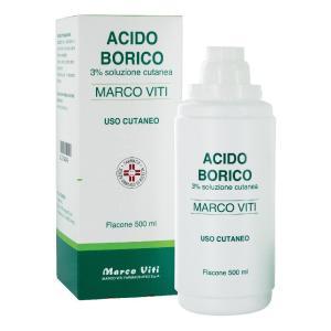 3% soluzione cutanea 500ml - antisettico per ustioni, pelle irritata e acne, uso esterno con effetti antibatterici