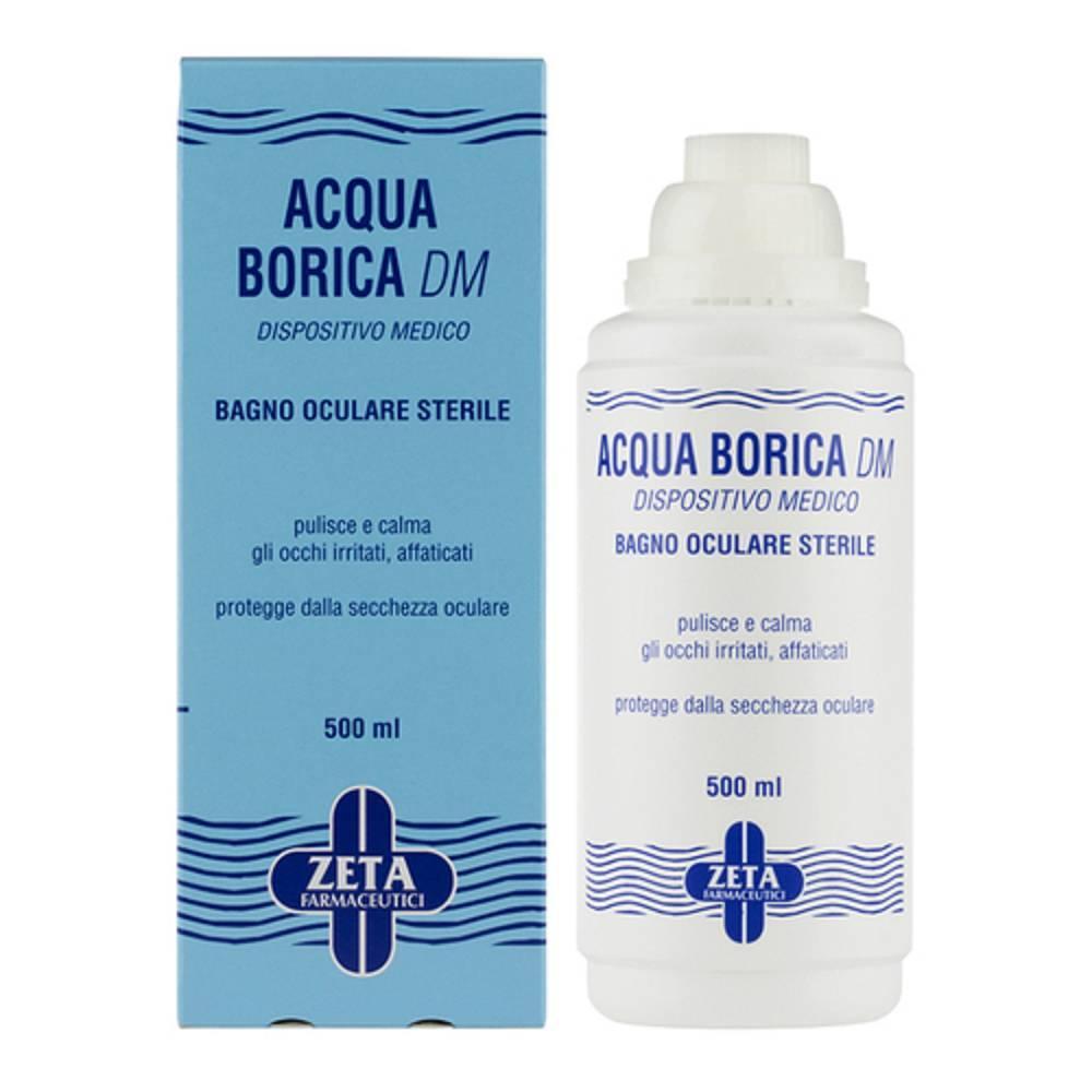 zeta farmaceutici acqua borica per bagno oculare sterile - pulisce e calma gli occhi irritati e affaticati, flacone da 500 ml, protegge dalla secchezza oculare - foto 1