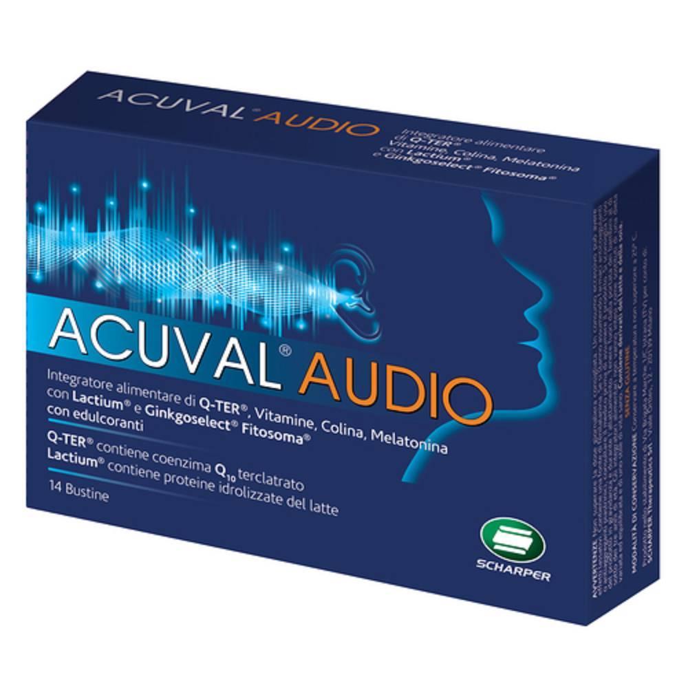 acuval integratore alimentare orosolubile per udito e sonno con vitamine, melatonina, ginkgo biloba e colina - 14 bustine da 1,8g - foto 1
