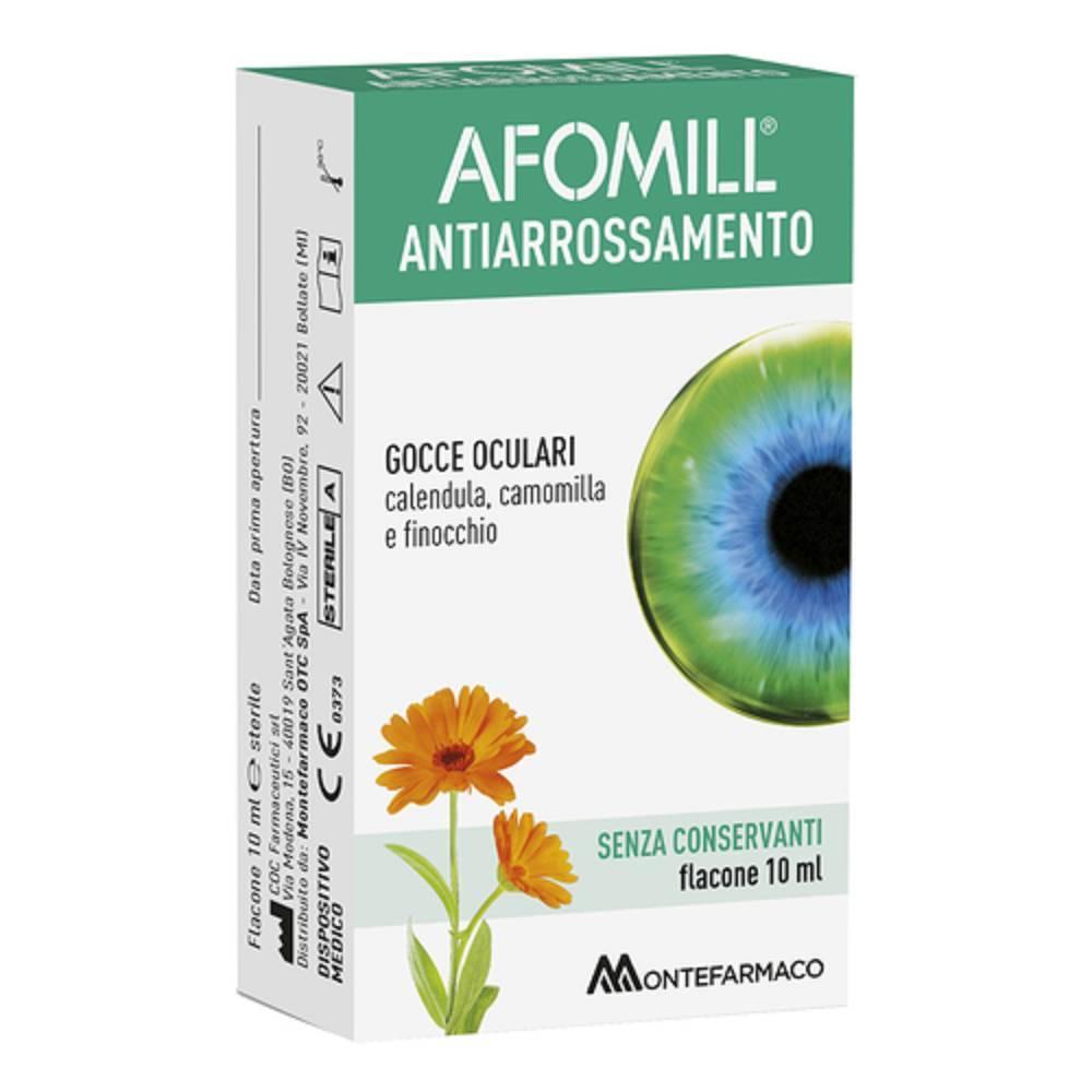 afomill gocce oculari antiarrossamento afomill 10 ml - soluzione sterile per alleviare affaticamento e arrossamento degli occhi - foto 1