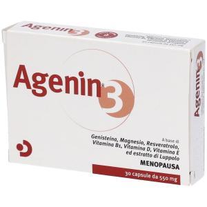 Integratore alimentare agenin 3 30 capsule 550 mg con genisteina, magnesio, resveratrolo e vitamine per il benessere durante la menopausa