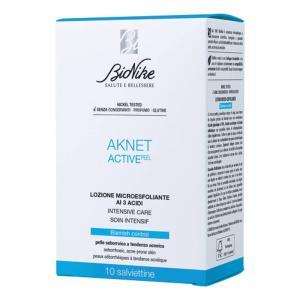 Peeling per viso e corpo in salviettine monouso - trattamento esfoliante con acido glicolico e seboregolatore per pelle acneica - aknet peeling bustina