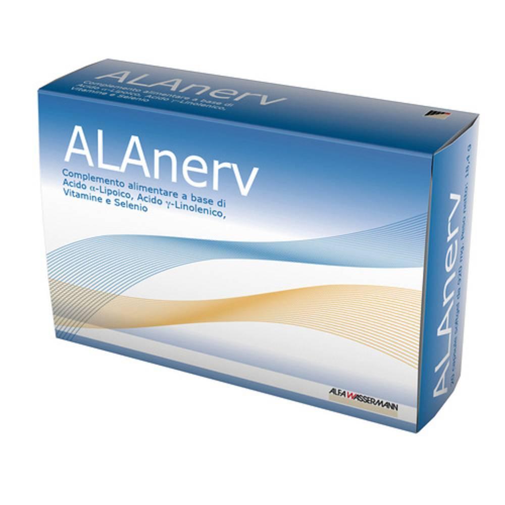 alanerv complemento alimentare alanerv 20 capsule softgel con acido alfa-lipoico, vitamine e selenio per il sistema nervoso e antiossidante - foto 1