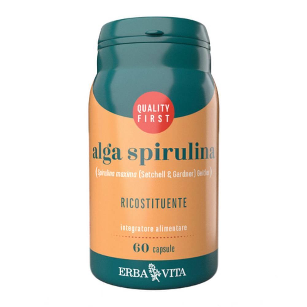 erba vita integratore alimentare di alga spirulina in capsule - 60 capsule per sostegno e benessere per vegani - foto 1