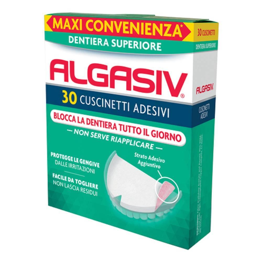 algasiv cuscinetti adesivi per dentiera superiore algasiv - confezione da 30 pezzi per un comfort duraturo e protezione delle gengive - foto 1