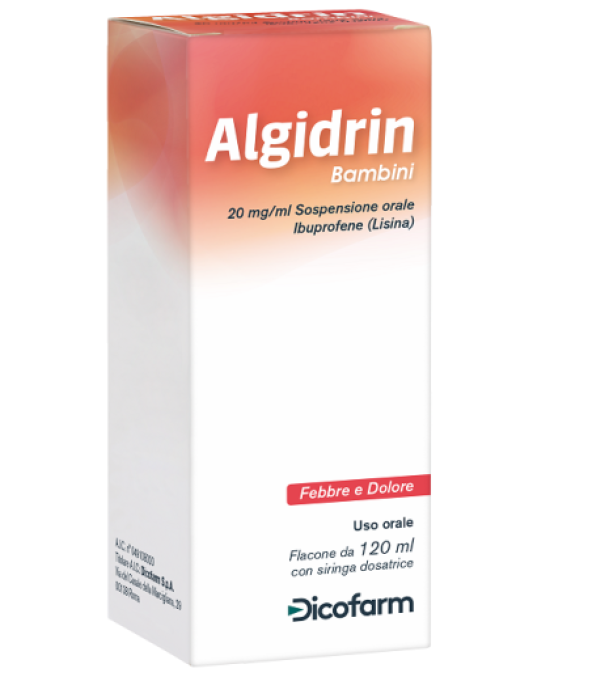 algidrin algidrin 120 ml sospensione orale 20 mg/ml per alleviare febbre e dolore con attenzione a rischi e controindicazioni - foto 1