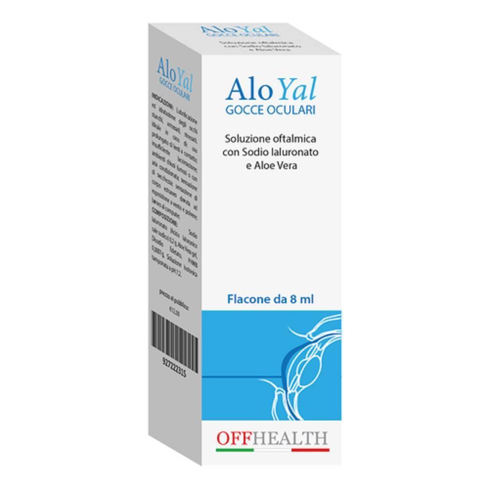 offhealth gocce oculari alo yal soluzione oftalmica 8 ml con acido ialuronico e aloe vera per idratazione e protezione della superficie oculare - foto 1