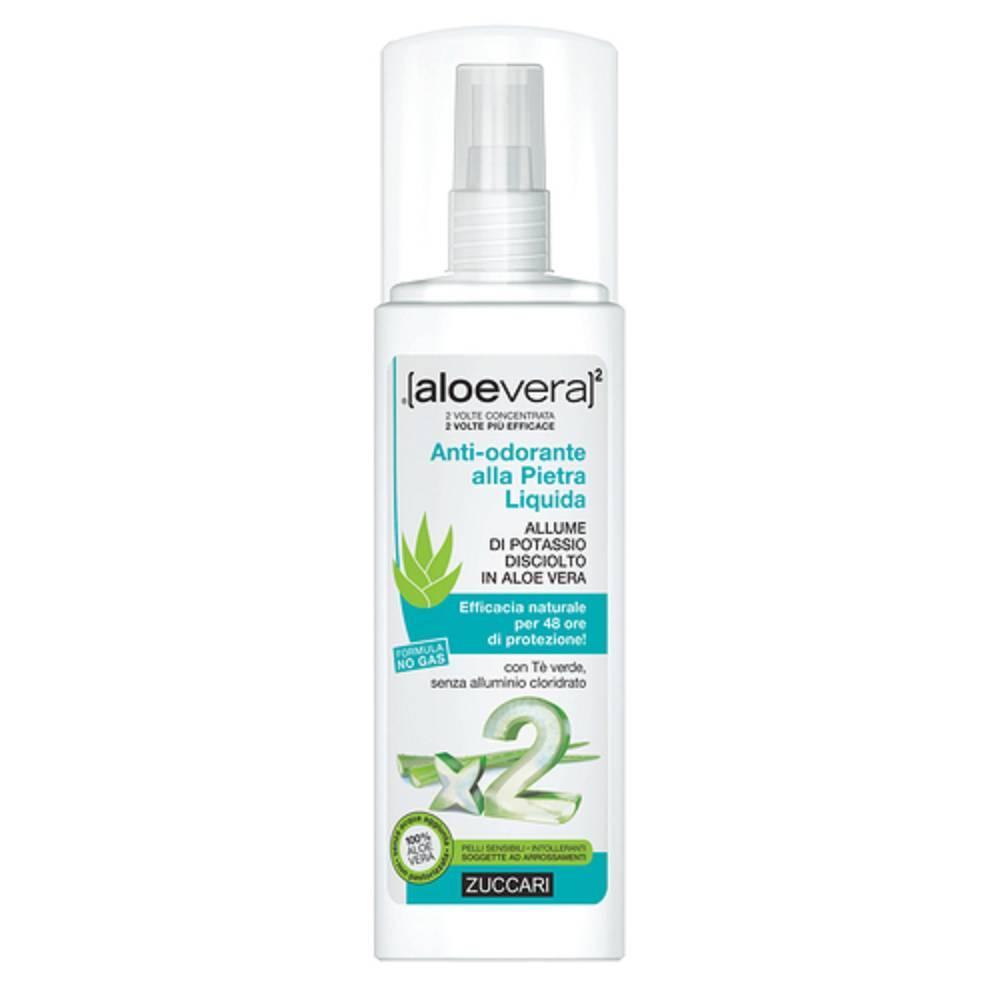 aloevera2 deodorante anti-odorante alla pietra liquida con aloe vera - protezione 48 ore senza gas e senza alluminio cloridrato, 100 ml - foto 1
