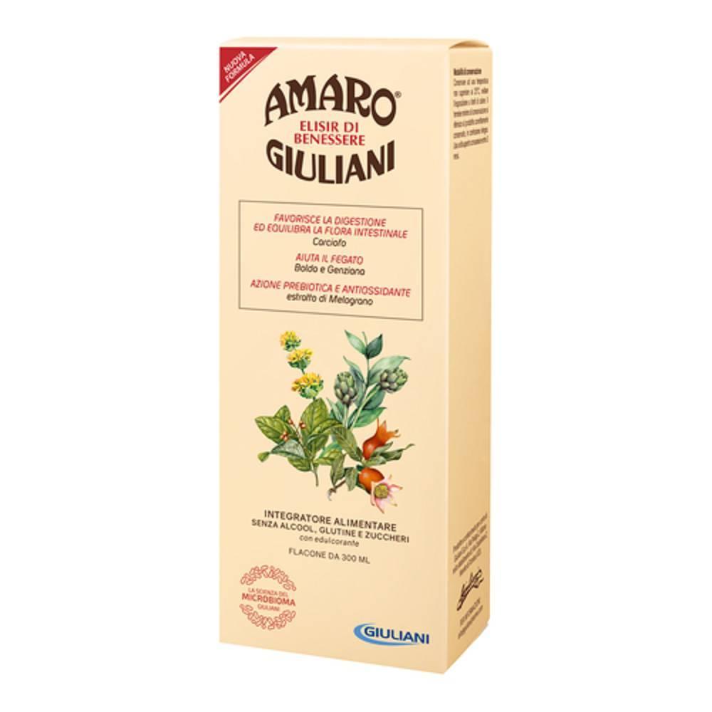 amaro medicinale elisir di benessere amaro - integratore per la digestione e il microbiota intestinale senza alcool e zuccheri, flacone da 300 ml - foto 1