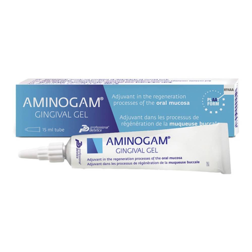 aminogam gel per la rigenerazione della mucosa orale aminogam 15ml - coadiuvante per guarigione di lesioni e ferite orali - foto 1