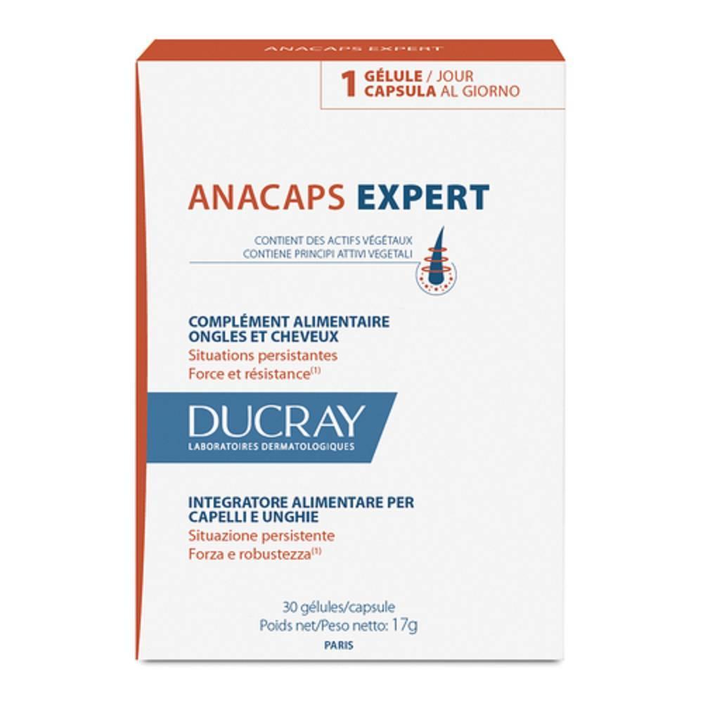 ducray integratore per capelli e unghie anacaps expert 30 capsule con biotina, amminoacidi e vitamine per benessere e bellezza - foto 1