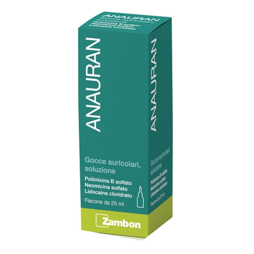 anauran gocce auricolari anauran 25ml per trattamento di otiti acute e croniche con polimixina b, neomicina e lidocaina - foto 1