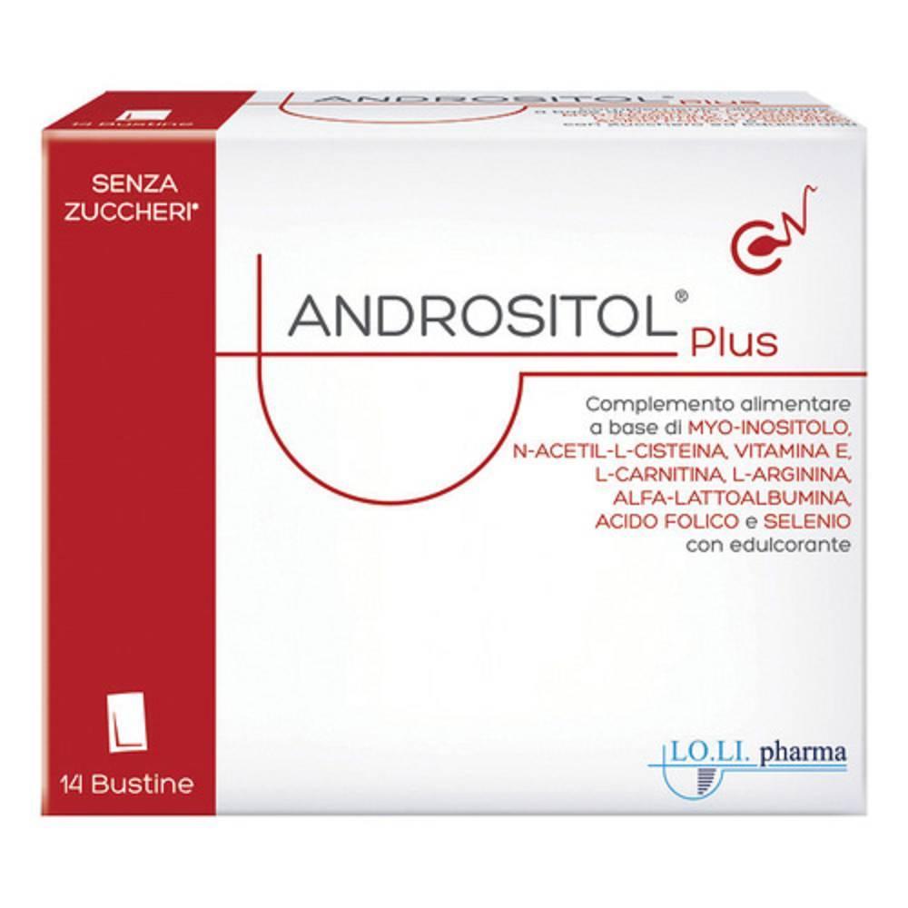 lo.li.pharma srl integratore alimentare andrositol plus 14 bustine per fertilità e benessere con myo-inositolo, vitamina e e selenio - foto 1