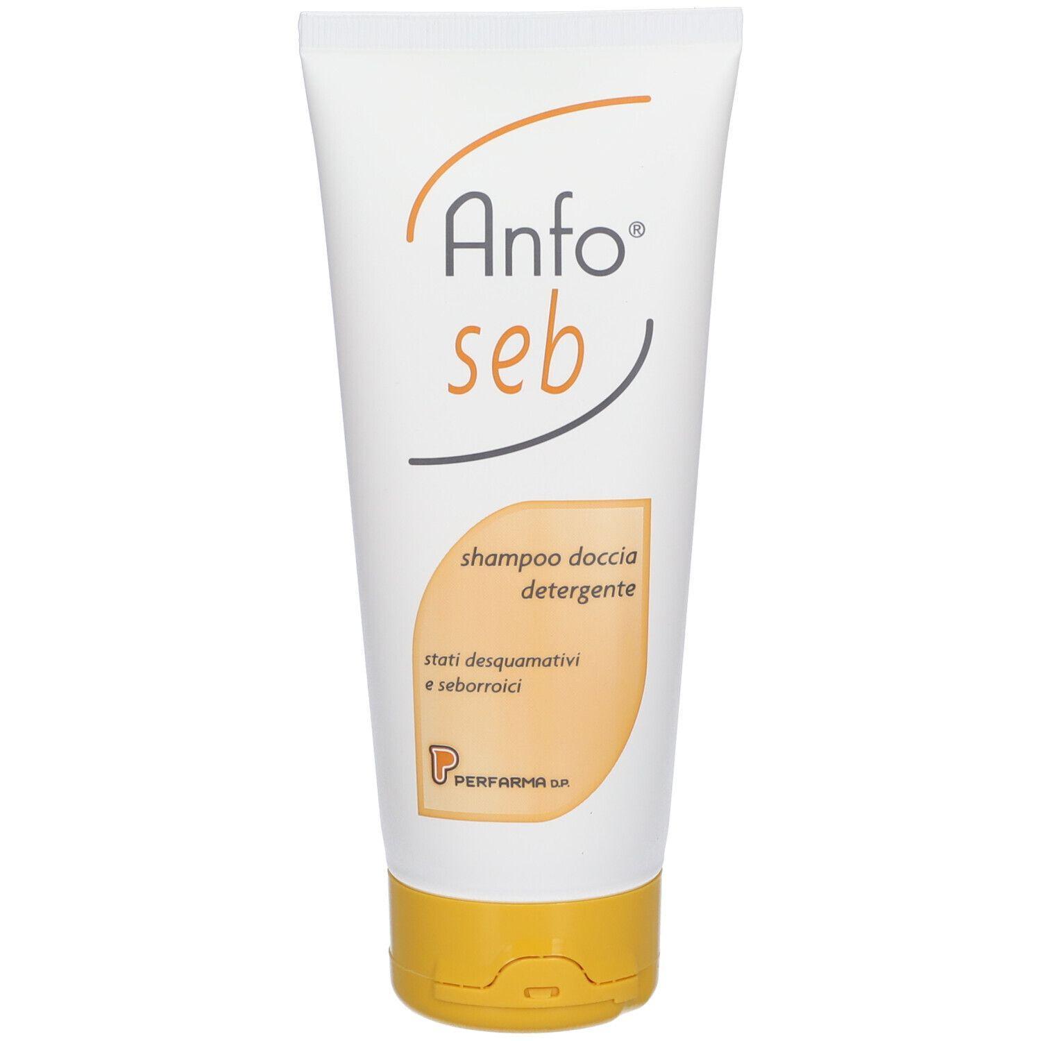 anfoseb shampoo doccia detergente anfo seb per capelli e cute - coadiuvante cosmetico senza profumo e coloranti, 200 ml - foto 1