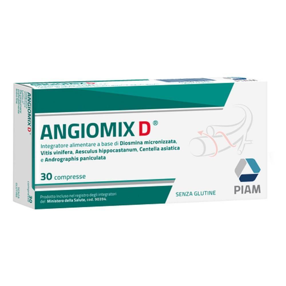 piam farmaceutici integratore angiomix d per il microcircolo con diosmina, vitis vinifera e andrographis - 30 compresse per il benessere circolatorio - foto 1