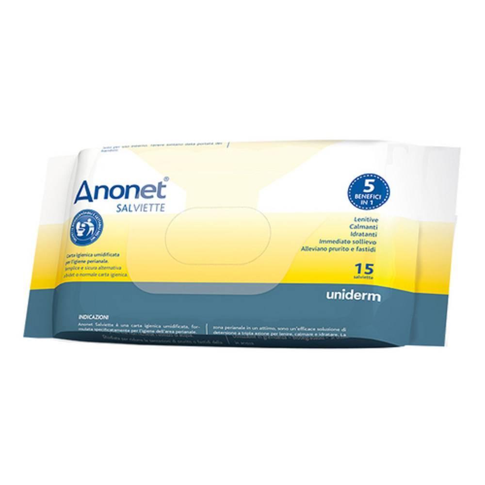 anonet salviettes umidificate per igiene intima anonet 15 pezzi - soluzione pratica e delicata per la detersione fisiologica della zona perianogenitale - foto 1