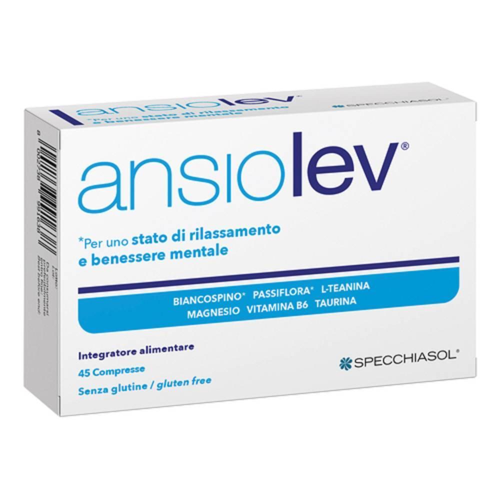 ansiolev integratore alimentare ansiolev 45 compresse per gestire lo stress e favorire il relax, senza glutine e con magnesio e vitamina b6 - foto 1