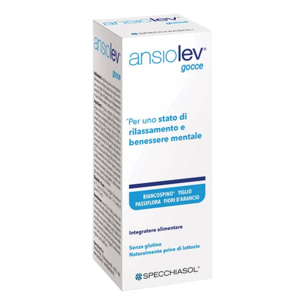ansiolev integratore alimentare ansiolev gocce 20ml con biancospino, tiglio, passiflora e fiori d'arancio per rilassamento e benessere mentale - foto 1