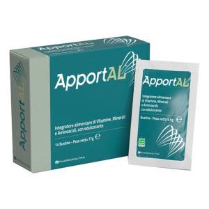 Integratore apportal 14 bustine con vitamine, minerali e estratti vegetali per energia e benessere generale