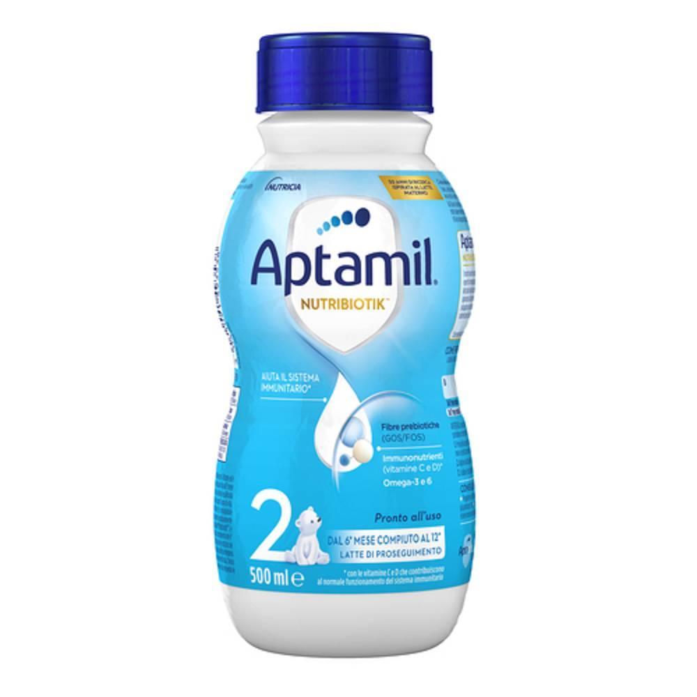 aptamil latte di proseguimento aptamil 2 per bambini da 6 a 12 mesi - bottiglia da 500 ml con pronutra+ e nutrienti essenziali - foto 1