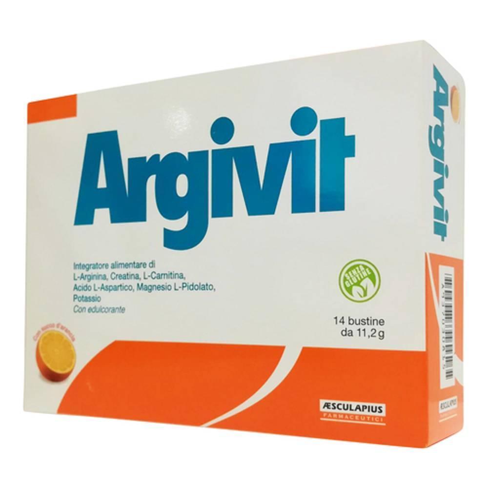 aesculapius farmaceutici integratore alimentare argivit in bustine - l-arginina, creatina, l-carnitina, vitamine e minerali per energia e recupero muscolare - 14 bustine - foto 1