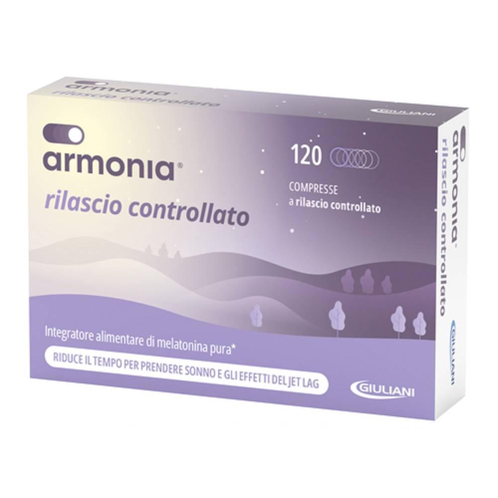 armonia integratore alimentare di melatonina pura a rilascio controllato - armonia rilascio control 120 compresse per sonno e jet lag - foto 1