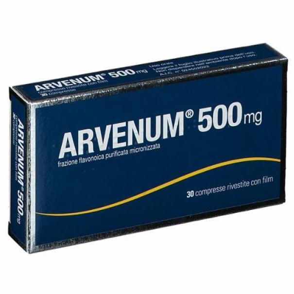 arvenum arvenum 500 mg compresse rivestite con film - vasoprotettore e venotonico, senza sodio, effetti indesiderati e avvertenze - foto 1