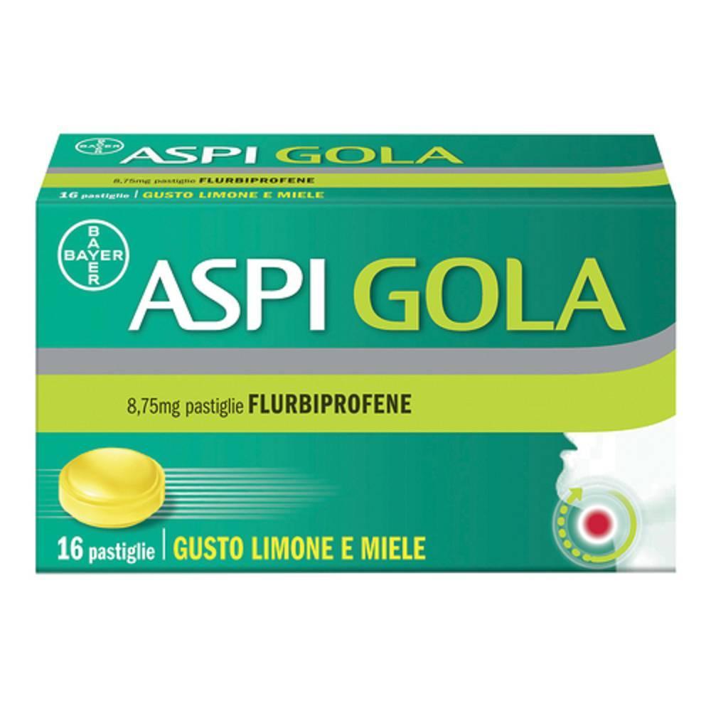 aspi gola pastiglie gusto limone e miele aspi gola16pastiglie per il trattamento della gola con flurbiprofene - 8,75 mg per uso locale - foto 1