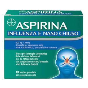 Rimedio per influenza e congestione nasale:  con acido acetilsalicilico e pseudoefedrina per sintomi efficaci e veloci