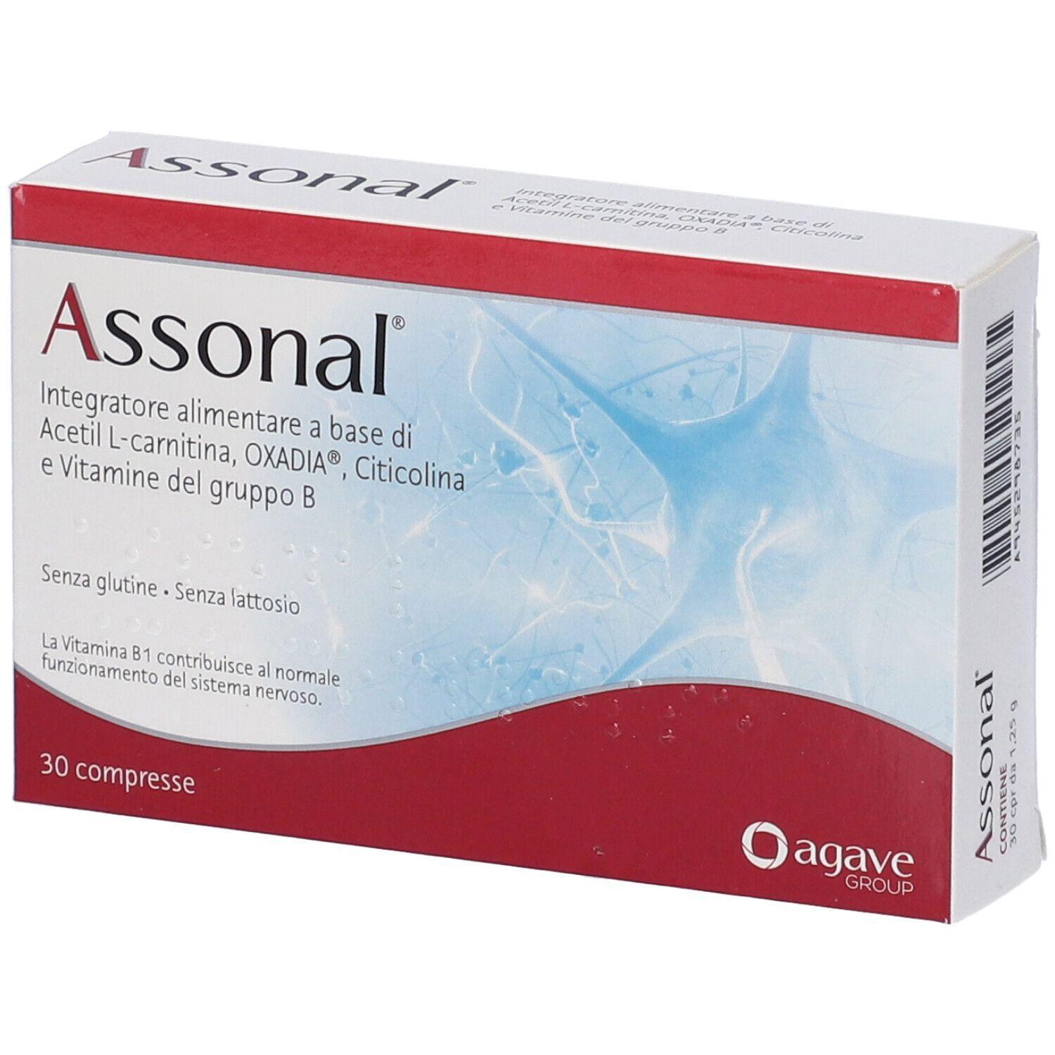 agave integratore alimentare assonal 30 compresse con l-acetil carnitina, citicolina e vitamine del gruppo b per supportare il metabolismo energetico e il sistema nervoso - foto 1
