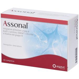 Integratore alimentare assonal 60 compresse con l-acetil carnitina, citicolina e vitamine del gruppo b per metabolismo energetico e benessere del sistema nervoso