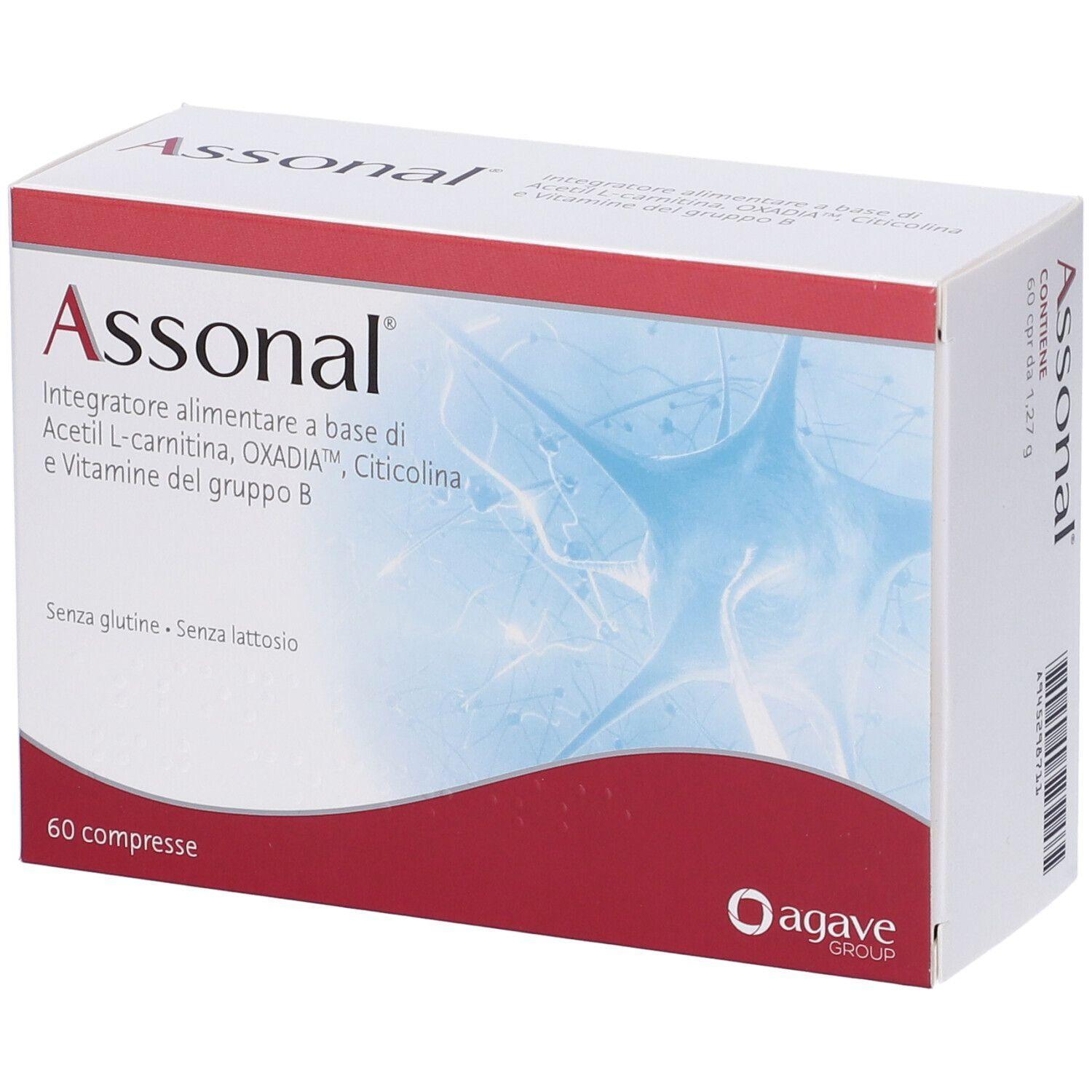 agave integratore alimentare assonal 60 compresse con l-acetil carnitina, citicolina e vitamine del gruppo b per metabolismo energetico e benessere del sistema nervoso - foto 1