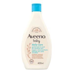 Docciaschiuma delicato aveeno baby 400ml con avena colloidale, aloe e camomilla per pelle sensibile e idratata senza lacrime