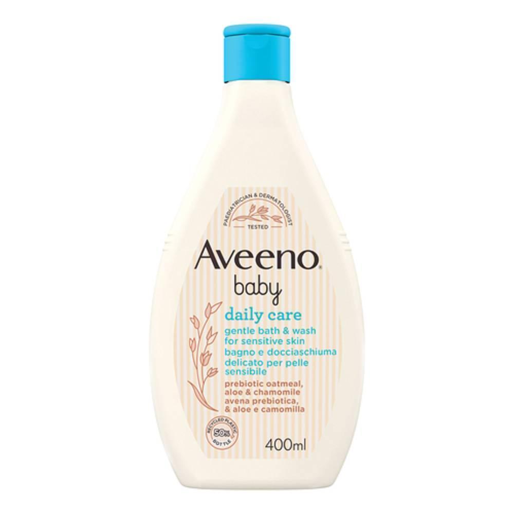 johnson & johnson spa docciaschiuma delicato aveeno baby 400ml con avena colloidale, aloe e camomilla per pelle sensibile e idratata senza lacrime - foto 1