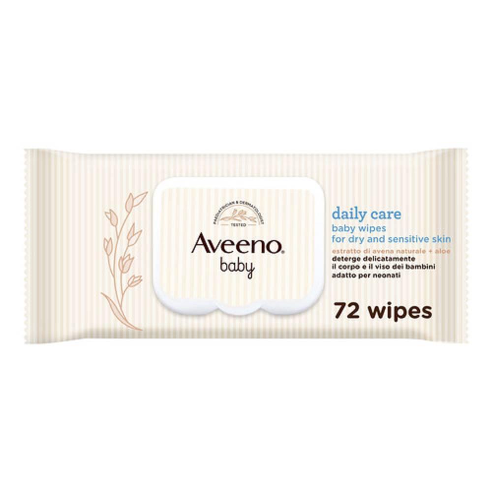 aveeno salviettine umidificate per bambini aveeno baby 72 pezzi - delicate e idratanti per pelle sensibile, senza solfati e alcol - foto 1