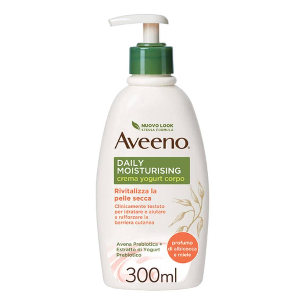 aveeno crema corpo idratante allo yogurt e avena 300 ml - profumo di miele e albicocca per pelle secca e rivitalizzata - foto 1