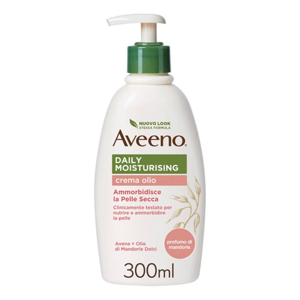 aveeno crema olio idratante con avena colloidale e olio di mandorle dolci per pelle secca - idratazione 24 ore, formato 300 ml - foto 1
