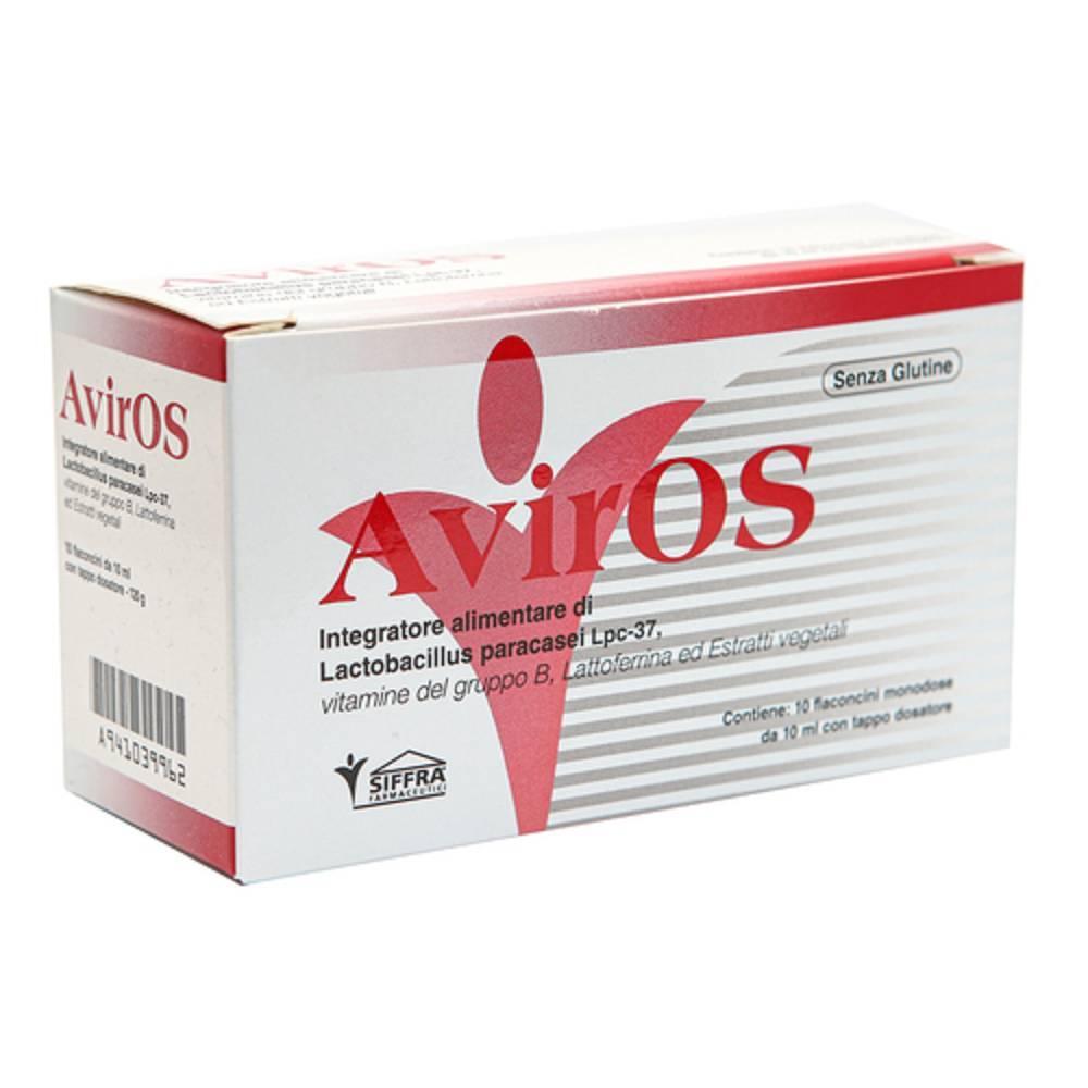 siffra farmaceutici integratore alimentare aviros 10flx10ml con lactobacillus paracasei lpc-37, vitamine del gruppo b, lattoferrina ed estratti vegetali per il benessere intestinale e immunitario - foto 1