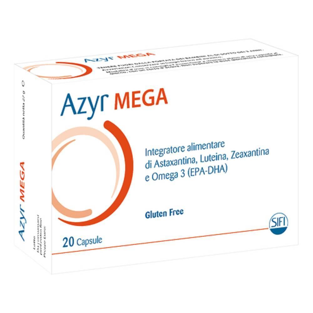 sifi integratore alimentare azyr mega 20 capsule con luteina, zeaxantina, astaxantina, omega 3 e vitamine per salute degli occhi - foto 1