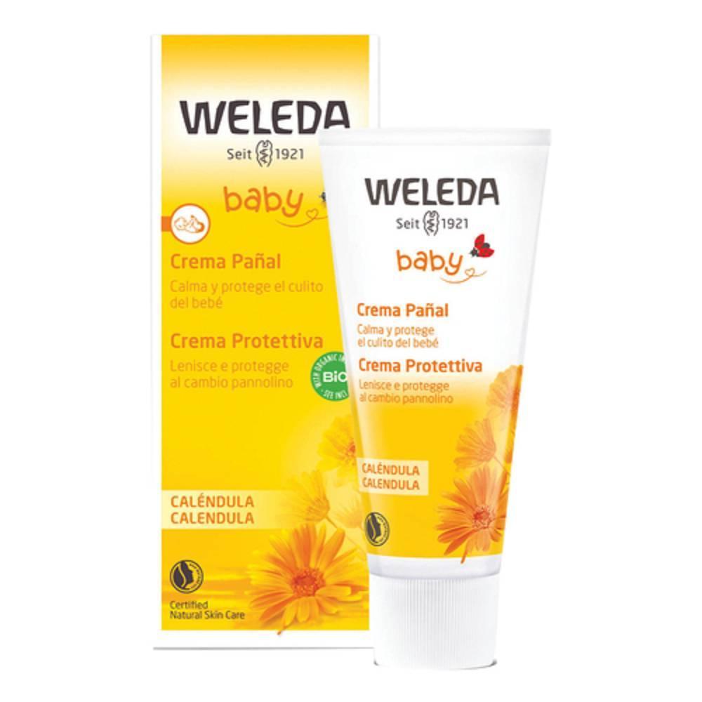 weleda crema protettiva alla calendula per bambini 75ml - lenitiva per pelle arrossata e irritata da pannolino - foto 1