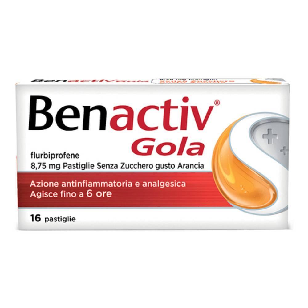 benactiv pastiglie per gola benactiv senza zucchero al gusto arancia - foto 1