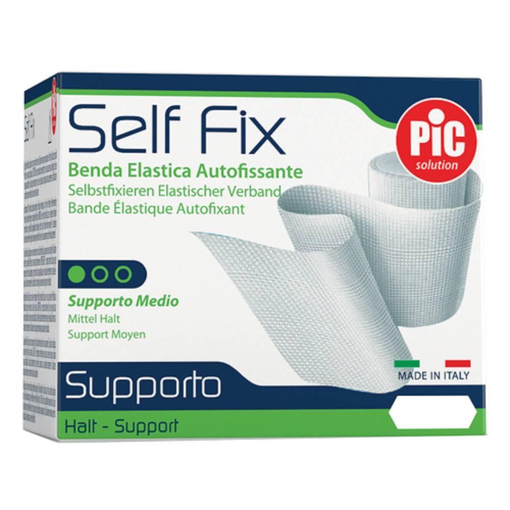 pic solution benda elastica autoaderente self-fix 12x4 metri per fissaggio facile e supporto in caso di distorsioni e slogature - foto 1