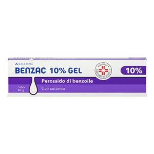 Gel antiacne  40g 10% con perossido di benzoile per uso topico, trattamento efficace per la pelle con brufoli e imperfezioni.