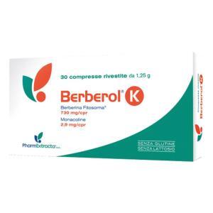 Integratore alimentare  k con berberina fitosoma e monacoline da riso rosso fermentato - 30 compresse per il controllo del colesterolo