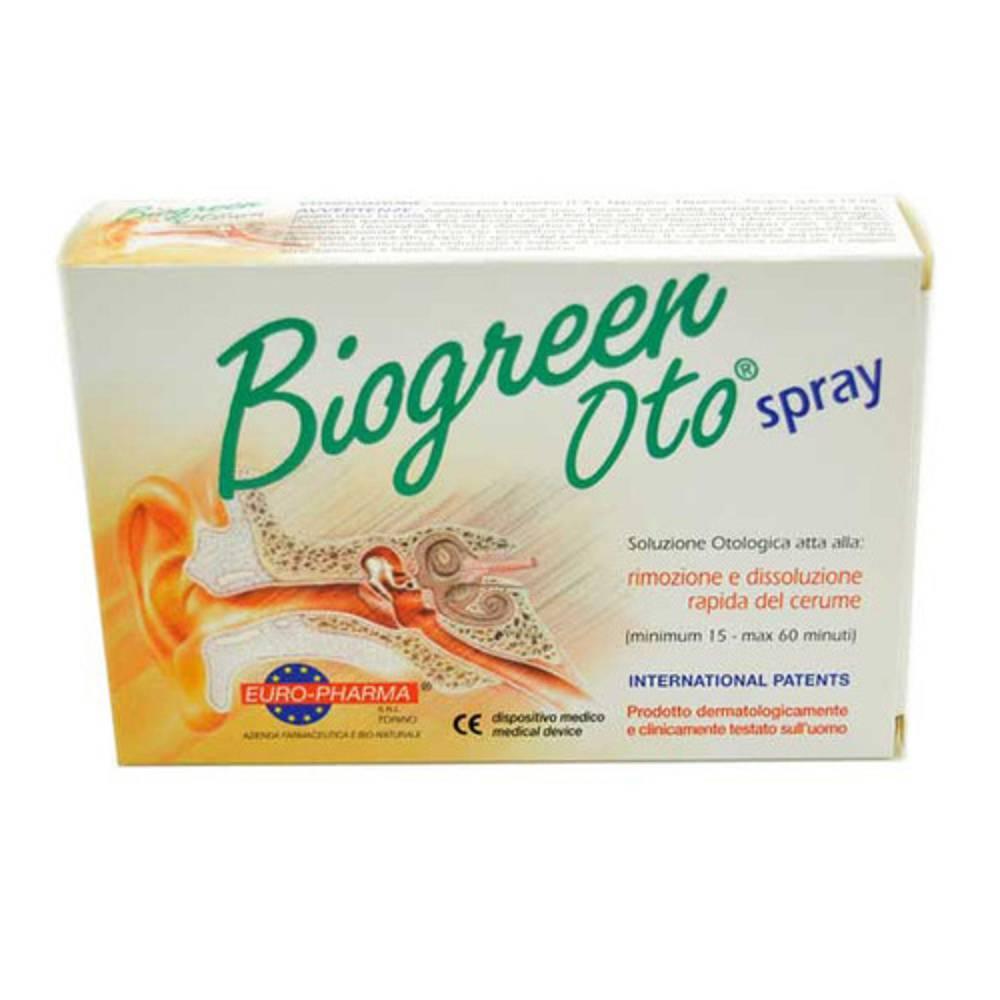 biogreen spray oto biogreen per la rimozione e prevenzione del tappo di cerume - dispositivo medico classe i, flacone da 13 ml - foto 1