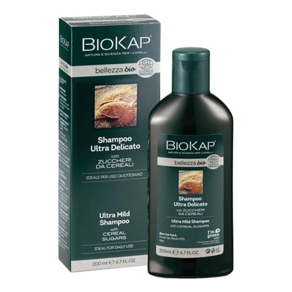 biokap shampoo ultra delicato biokap - formula naturale per lavaggi frequenti, idratazione e morbidezza dei capelli, 200 ml - foto 1