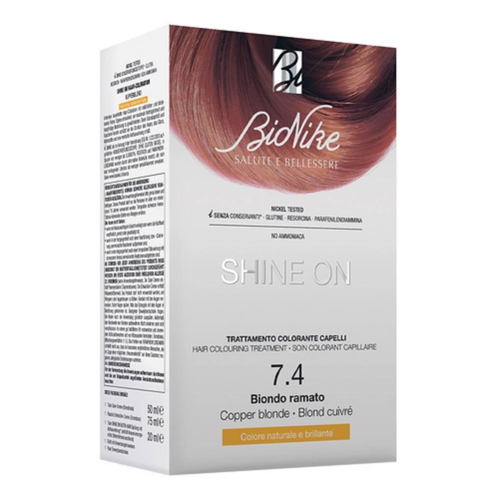 bionike trattamento colorante per capelli shine on r7.4 - colorazione alta performance, nutriente e protettiva per capelli lucenti - foto 1